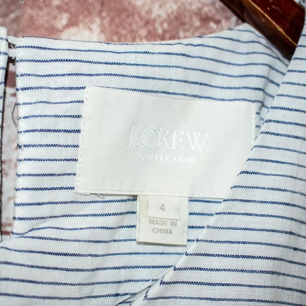 J.CREW Collection tie-Front tee Blue Striped Size 4
